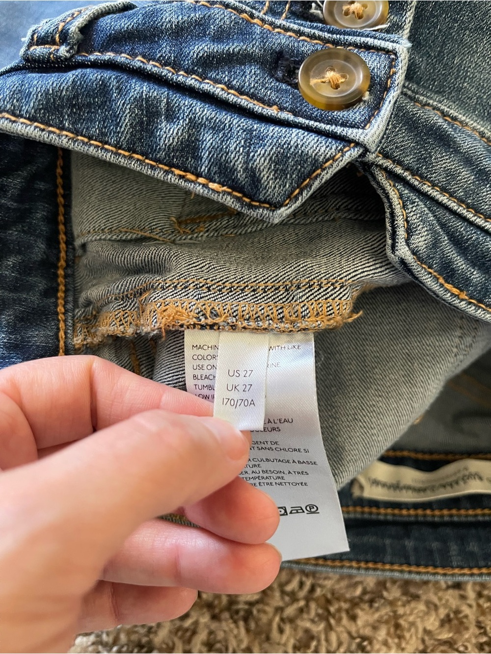 Anthropologie Pilcro High Rise Denim Legging Slim Jeans Button Fly Size 27 Blue - Picture 11 of 16